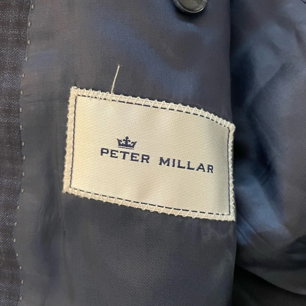 PETER MILLAR‎ Made in Canada Shadow Check Wool Suit Jacket Size 50 R $1295